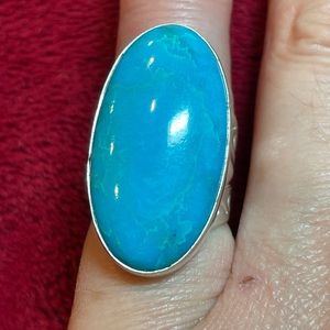 Sterling DTR Turquoise Ring Sz 4.75